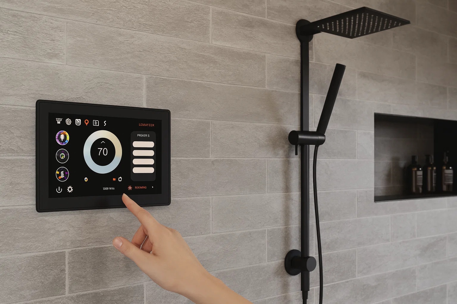 FontanaShowers digital shower control mixer with touch display